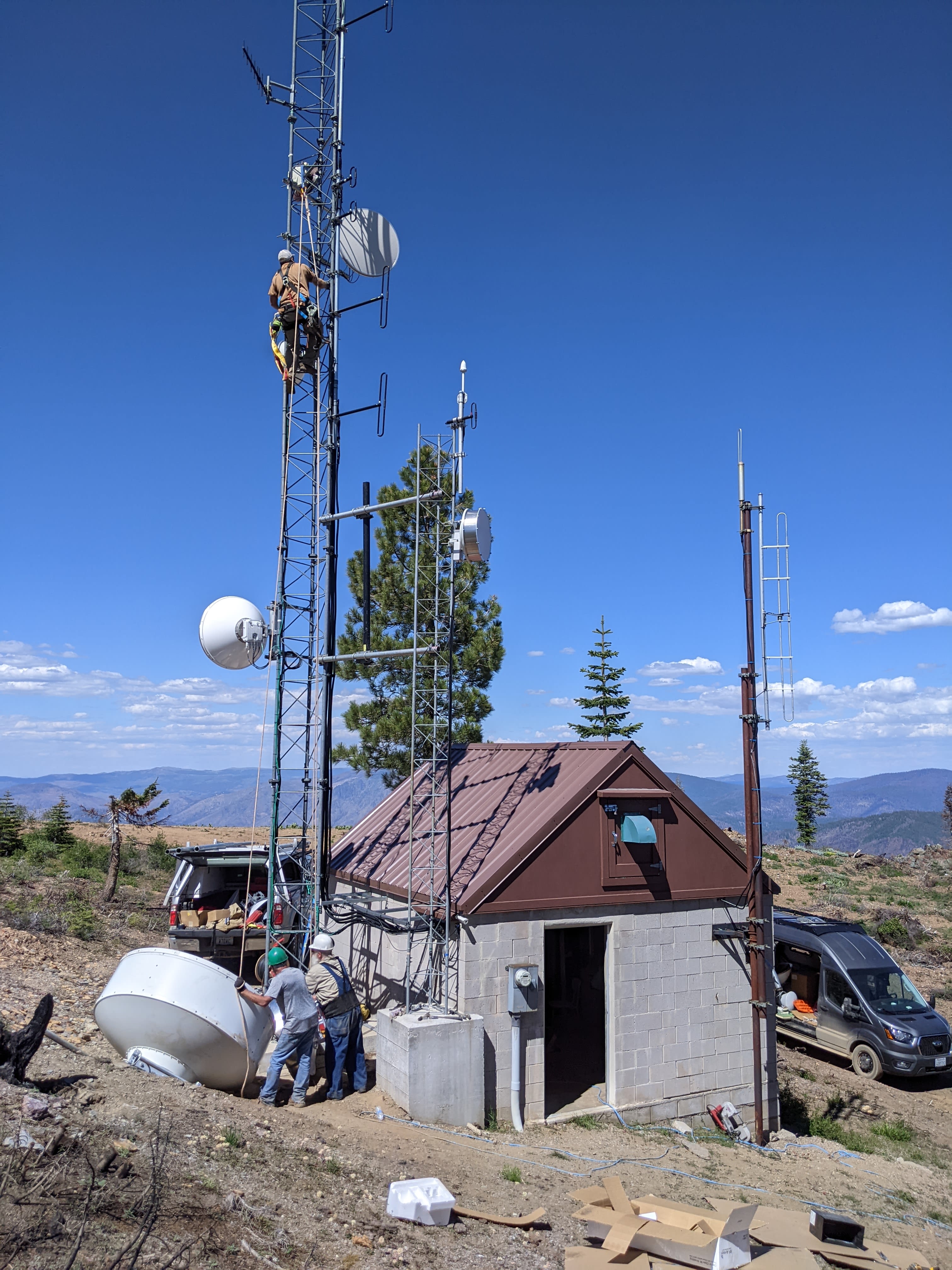 Photo of Peak to Peak’s newly purchased tower at Mt. Hough, outside Quincy in Plumas County