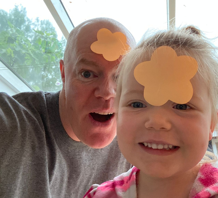 Chris and his daughter on webcam