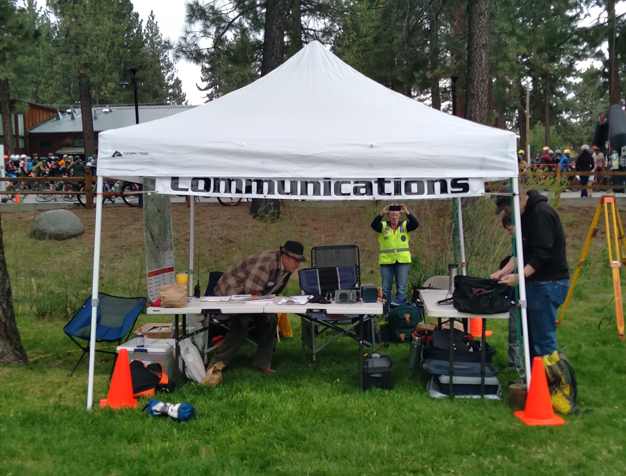Communications station to support bike race